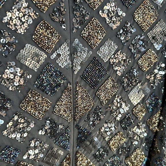 Mac Duggal GEO EMBELLISHED MIDI SHEATH DRESS in charcoal size 6 NEW. $498 - Picture 14 of 14